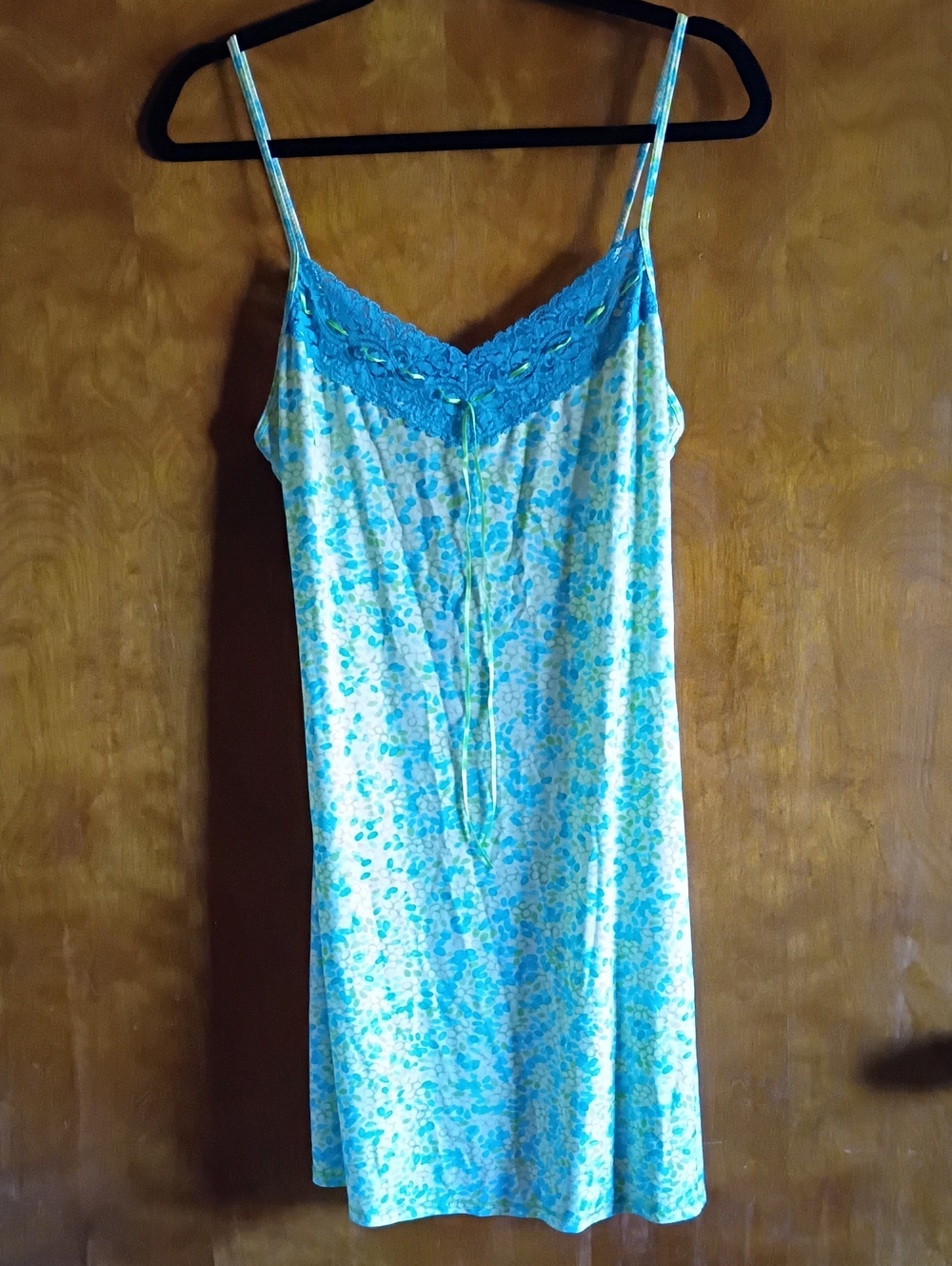 Secret Treasures Blue & Aqua Lace-Trim Chemise Lounge Sleep Colorful Comfy